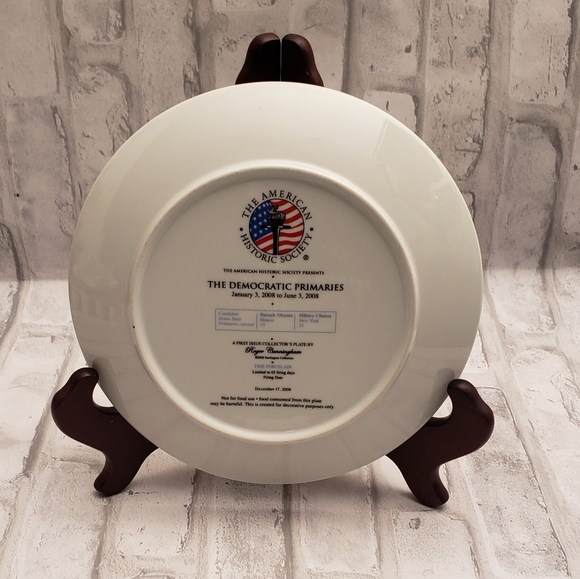 2008 Democratic Primaries 1st Ed Collectible Plate - Picture 3 of 7